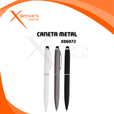 Caneta Corpo de Metal com Ponteira Touch e acionamento por Rotação X06072