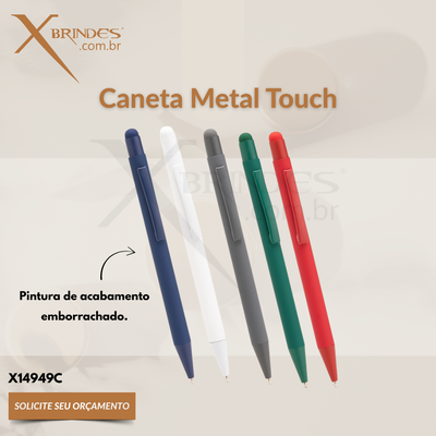 Caneta Touch Metálica com pintura de acabamento emborrachado X14949C