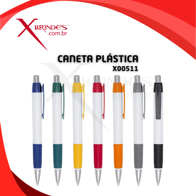 Conheça o Brinde Caneta Plástica Com Design Moderno E Elegante Com Carga Azul X00511