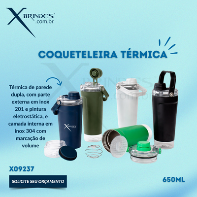 Coqueteleira térmica em Inox 201 de parede dupla X09237