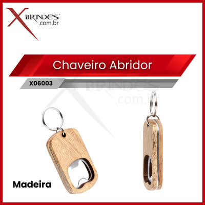 Chaveiro com de Garrafas Abridor em Madeira X06003