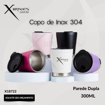 Copo em Inox 304 com parede dupla de 300ML X18722