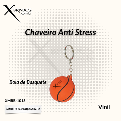 Chaveiro Bola Vinil Oca com Pintura Basquete Personalizado XMBB-1013