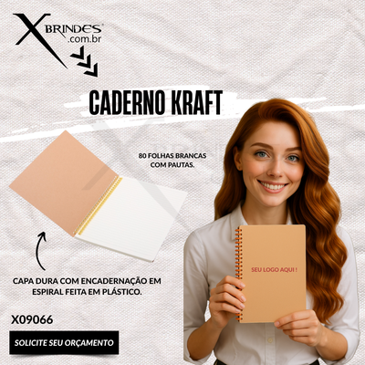 Conheça o Brinde Caderneta em capa dura com encadernação em espiral X09066