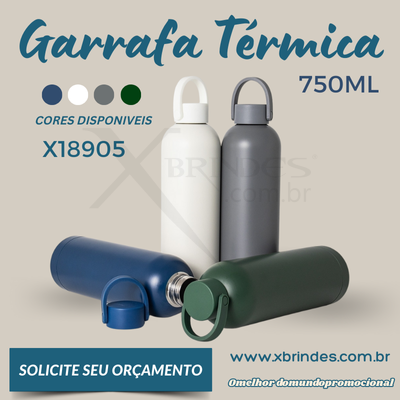 Conheça o Brinde Garrafa Termica feita em inox 304 até 750ML de capacidade X18905