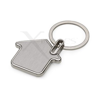 Chaveiro Personalizável de Metal Inox em Formato de Casa X12691 