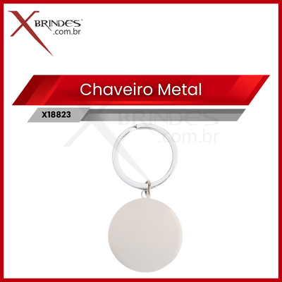 Chaveiro de Metal Redondo com acabamento espelhado X18823