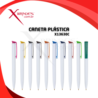 Conheça o Brinde Caneta Plástica Corpo Amplo Acionamento Por Clique X13630C