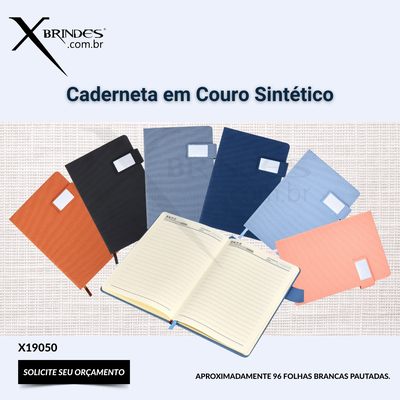 Caderneta capa dura produzida em couro sintético X19050