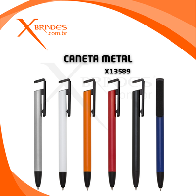 Conheça o Brinde Caneta corpo em Metal com Ponteira Touch e Limpador de Tela X13589