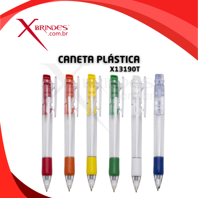 Conheça o Brinde Caneta Plástica Corpo Transparente Com Acionamento Por Clique X13190T