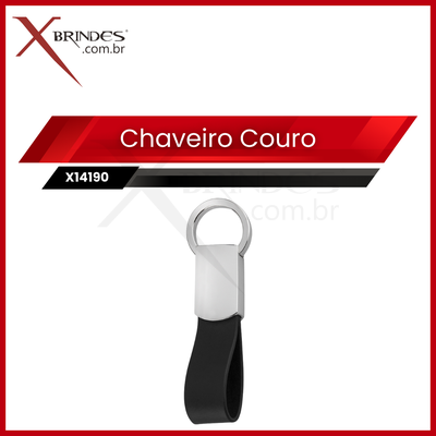 Chaveiro com couro sintético e argola giratória X14190