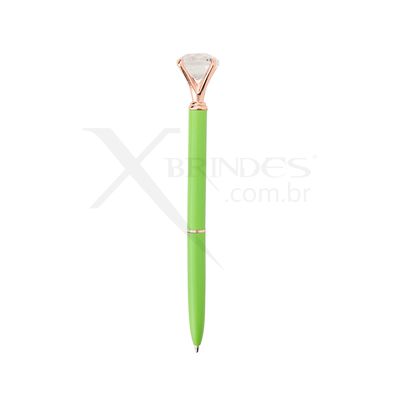 Conheça o Brinde Caneta Diamante Corpo Em Metal Com Acionamento Por Rotação X08175