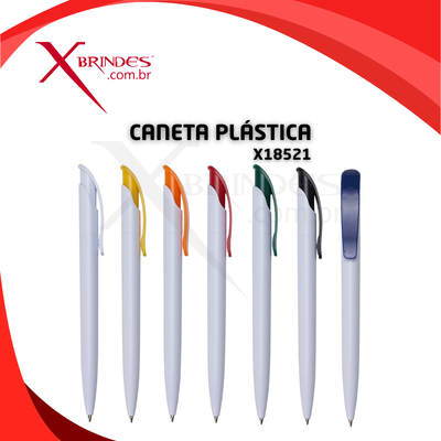 Caneta Plástica Moderna Com Acionamento Por Clique X18521