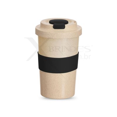 Conheça o Brinde Copo Fibra de Bambu 450ml com tampa Rosqueável X14327
