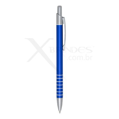 Conheça o Brinde Caneta Corpo de Metal com Carga Azul e Acionamento por Clique XER169B