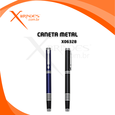 Conheça o Brinde Caneta Corpo em Metal com Tampa e Carga Roller Preta X06328 