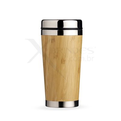 Copo em Bambu de 500ml parte interna em Inox X18644