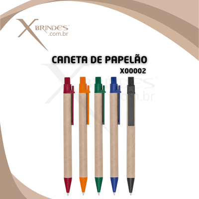 Conheça o Brinde Caneta Ecologica de papelão com clipe de Plastico X00002