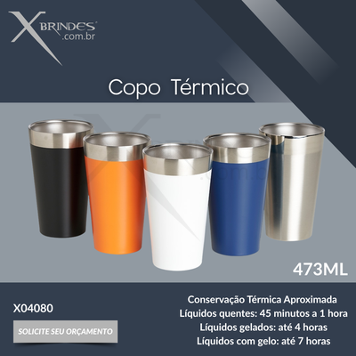Copo Térmico de Inox com Capacidade para 473ml X04080