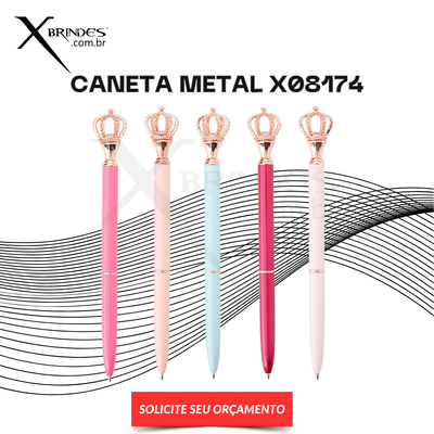 CANETA METAL COROA