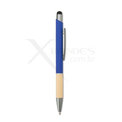 Conheça o Brinde Caneta Com corpo metálico, acabamento em bambu e ponteira touch X15011B