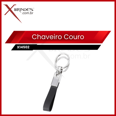 Chaveiro em Couro sintético com Metal e duas argolas X14502