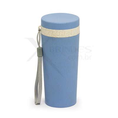 Copo isotérmico fibra de bambu 350ml com parede dupla e alça X03006