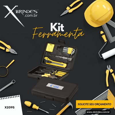 Conheça o Brinde KIT FERRAMENTA 11 PEÇAS MALETA PLASTICA COM DETALHE RETANGULAR X2095