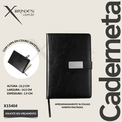 Caderneta com a capa em couro sintético 96 folhas X15404