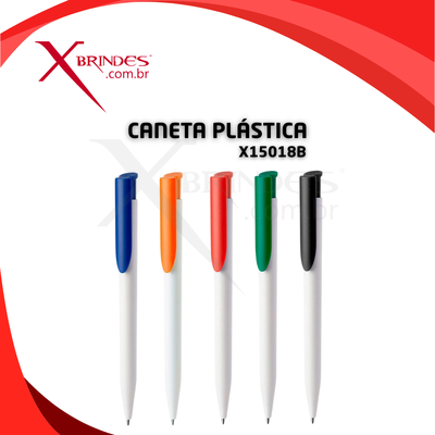 Caneta Plástica Com Acionamento Por Clique E À Escrita Azul 1.0Mm X15018B