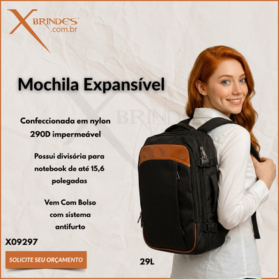 Mochila Expansível de 29 Litros confeccionada em Nylon X09297