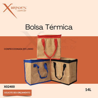 Bolsa Térmica Confeccionada em linho de 17 Litros X02400