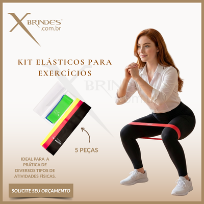 Kit com cinco faixas de borracha com diferentes níveis de resistência X08220