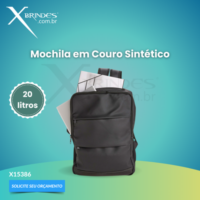 Mochila em couro sintético com capacidade de 20 litros X15386