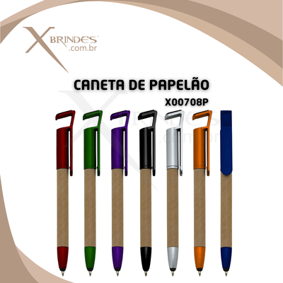 Conheça o Brinde Caneta Ecológica de papelão com Ponteira Touch X00708P
